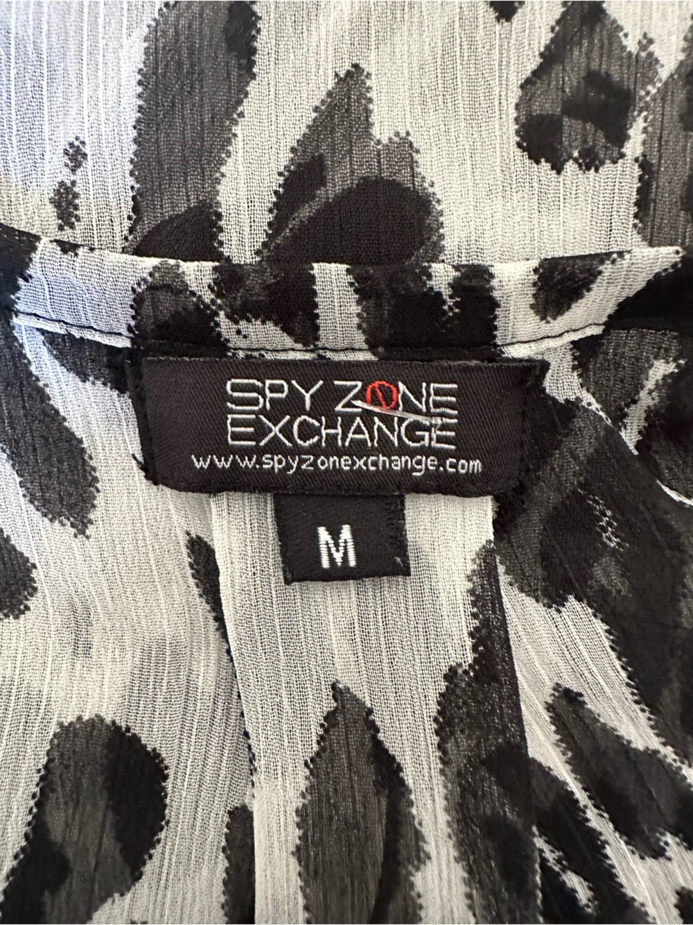 Women's Black and White Leopard Print Wrap Dress - Picture 4 of 5
